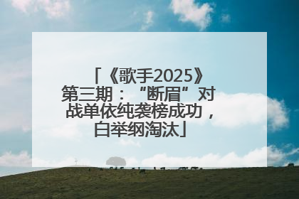 《歌手2025》第三期：“断眉”对战单依纯袭榜成功，白举纲淘汰