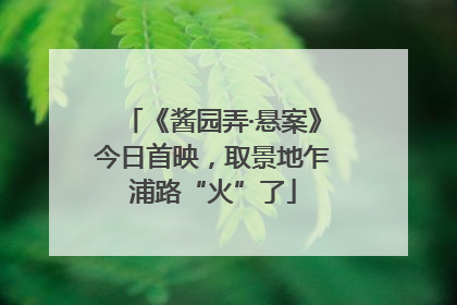 《酱园弄·悬案》今日首映，取景地乍浦路“火”了