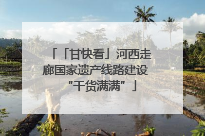 「甘快看」河西走廊国家遗产线路建设“干货满满”