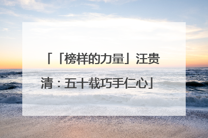 「榜样的力量」汪贵清：五十载巧手仁心