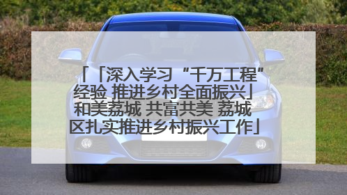 「深入学习“千万工程”经验 推进乡村全面振兴」和美荔城 共富共美 荔城区扎实推进乡村振兴工作
