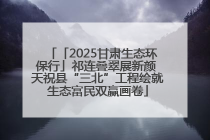 「2025甘肃生态环保行」祁连叠翠展新颜 天祝县“三北”工程绘就生态富民双赢画卷