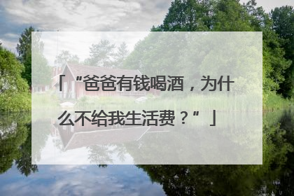 “爸爸有钱喝酒，为什么不给我生活费？”