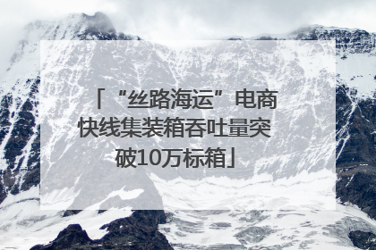 “丝路海运”电商快线集装箱吞吐量突破10万标箱