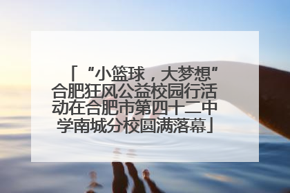 “小篮球，大梦想”合肥狂风公益校园行活动在合肥市第四十二中学南城分校圆满落幕
