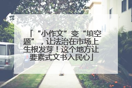 “小作文”变“填空题”，让法治在市场上生根发芽！这个地方让要素式文书入民心