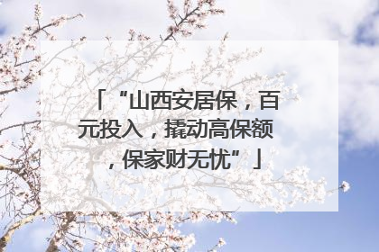 “山西安居保，百元投入，撬动高保额，保家财无忧”