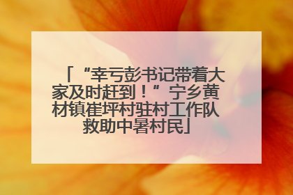 “幸亏彭书记带着大家及时赶到！”宁乡黄材镇崔坪村驻村工作队救助中暑村民