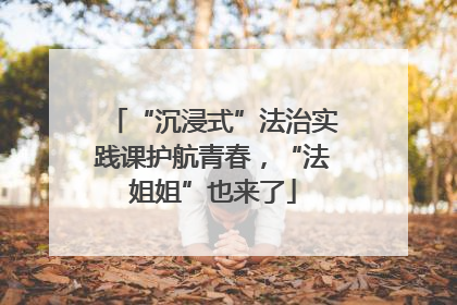 “沉浸式”法治实践课护航青春，“法姐姐”也来了