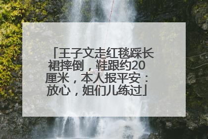 王子文走红毯踩长裙摔倒，鞋跟约20厘米，本人报平安：放心，姐们儿练过