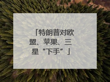 特朗普对欧盟、苹果、三星“下手”
