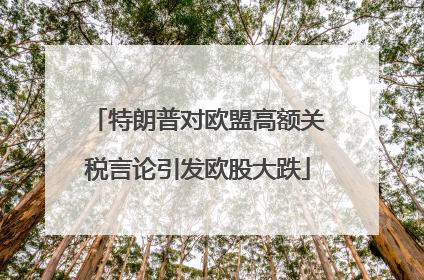 特朗普对欧盟高额关税言论引发欧股大跌