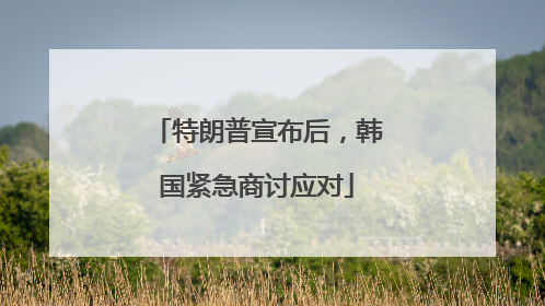 特朗普宣布后，韩国紧急商讨应对