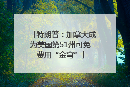 特朗普：加拿大成为美国第51州可免费用“金穹”