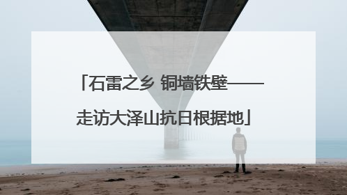 石雷之乡 铜墙铁壁——走访大泽山抗日根据地