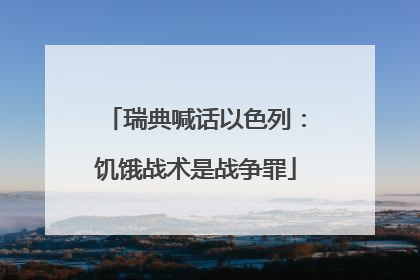 瑞典喊话以色列：饥饿战术是战争罪