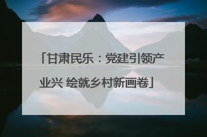 甘肃民乐：党建引领产业兴 绘就乡村新画卷