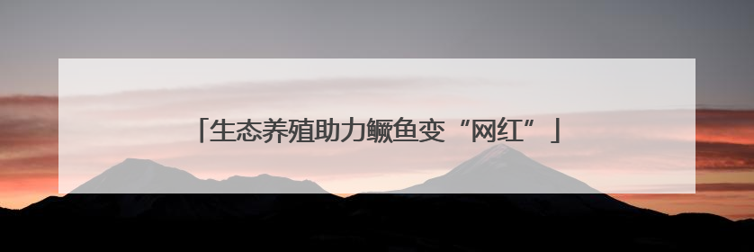 生态养殖助力鳜鱼变“网红”