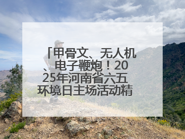 甲骨文、无人机、电子鞭炮！2025年河南省六五环境日主场活动精彩纷呈