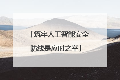 筑牢人工智能安全防线是应时之举