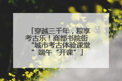 穿越三千年，粽享考古乐！商都书院街“城市考古体验课堂”端午“开课”