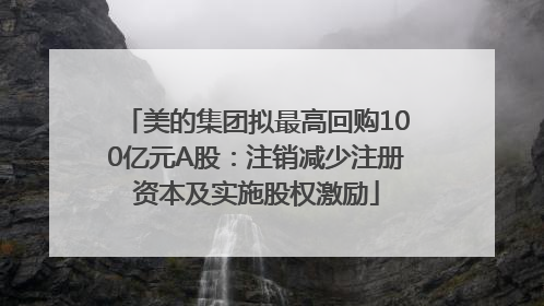 美的集团拟最高回购100亿元A股：注销减少注册资本及实施股权激励