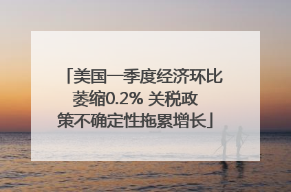 美国一季度经济环比萎缩0.2% 关税政策不确定性拖累增长