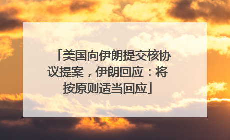 美国向伊朗提交核协议提案，伊朗回应：将按原则适当回应