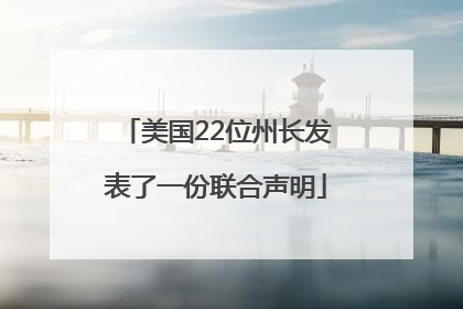 美国22位州长发表了一份联合声明