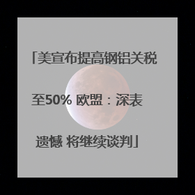 美宣布提高钢铝关税至50% 欧盟：深表遗憾 将继续谈判