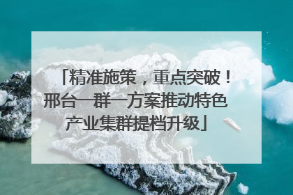 精准施策，重点突破！邢台一群一方案推动特色产业集群提档升级