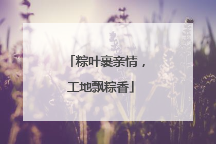 粽叶裹亲情，工地飘粽香