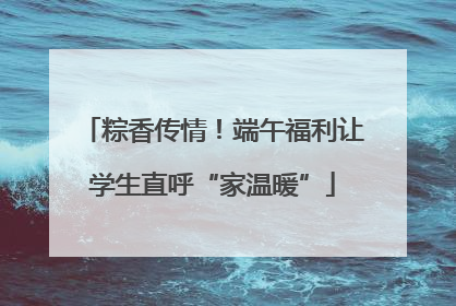 粽香传情！端午福利让学生直呼“家温暖”