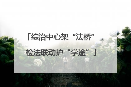 综治中心架“法桥”，检法联动护“学途”