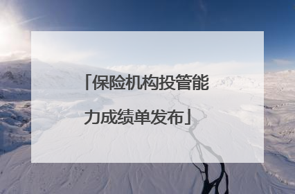 保险机构投管能力成绩单发布