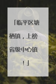 临平区塘栖镇，上榜省级中心镇！