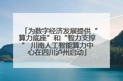 为数字经济发展提供“算力底座”和“智力支撑” 川南人工智能算力中心在四川泸州启动