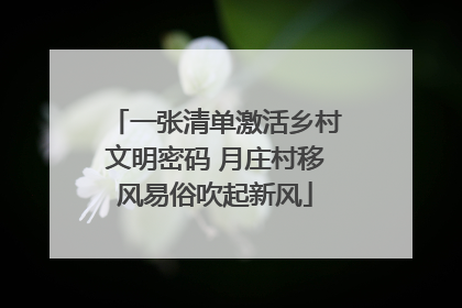 一张清单激活乡村文明密码 月庄村移风易俗吹起新风