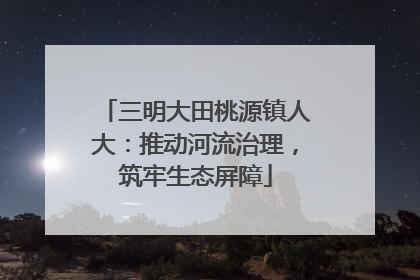 三明大田桃源镇人大：推动河流治理，筑牢生态屏障