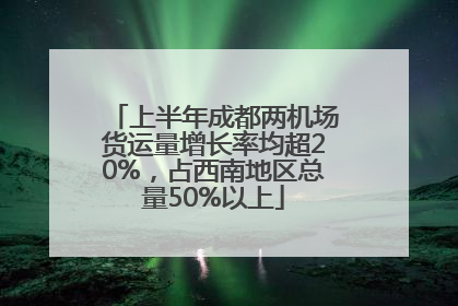 上半年成都两机场货运量增长率均超20%，占西南地区总量50%以上