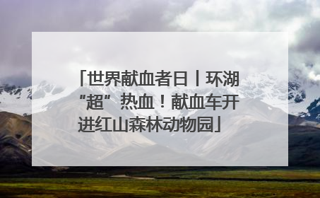 世界献血者日丨环湖“超”热血！献血车开进红山森林动物园