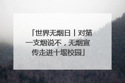 世界无烟日丨对第一支烟说不，无烟宣传走进十堰校园