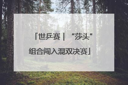 世乒赛｜“莎头”组合闯入混双决赛