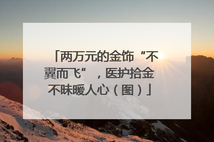 两万元的金饰“不翼而飞”，医护拾金不昧暖人心（图）