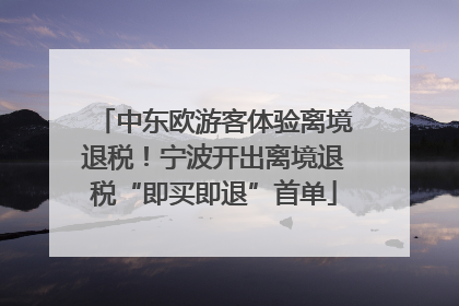 中东欧游客体验离境退税！宁波开出离境退税“即买即退”首单