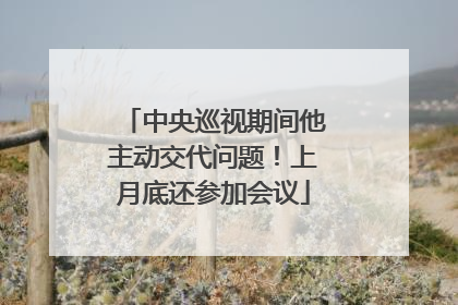 中央巡视期间他主动交代问题！上月底还参加会议