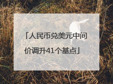 人民币兑美元中间价调升41个基点