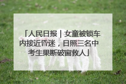 人民日报｜女童被锁车内接近昏迷，日照三名中考生果断破窗救人