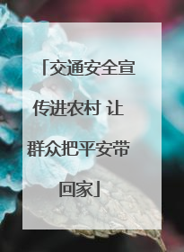 交通安全宣传进农村 让群众把平安带回家
