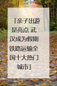 亲子出游是亮点 武汉成为假期铁路运输全国十大热门城市
